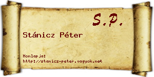 Stánicz Péter névjegykártya